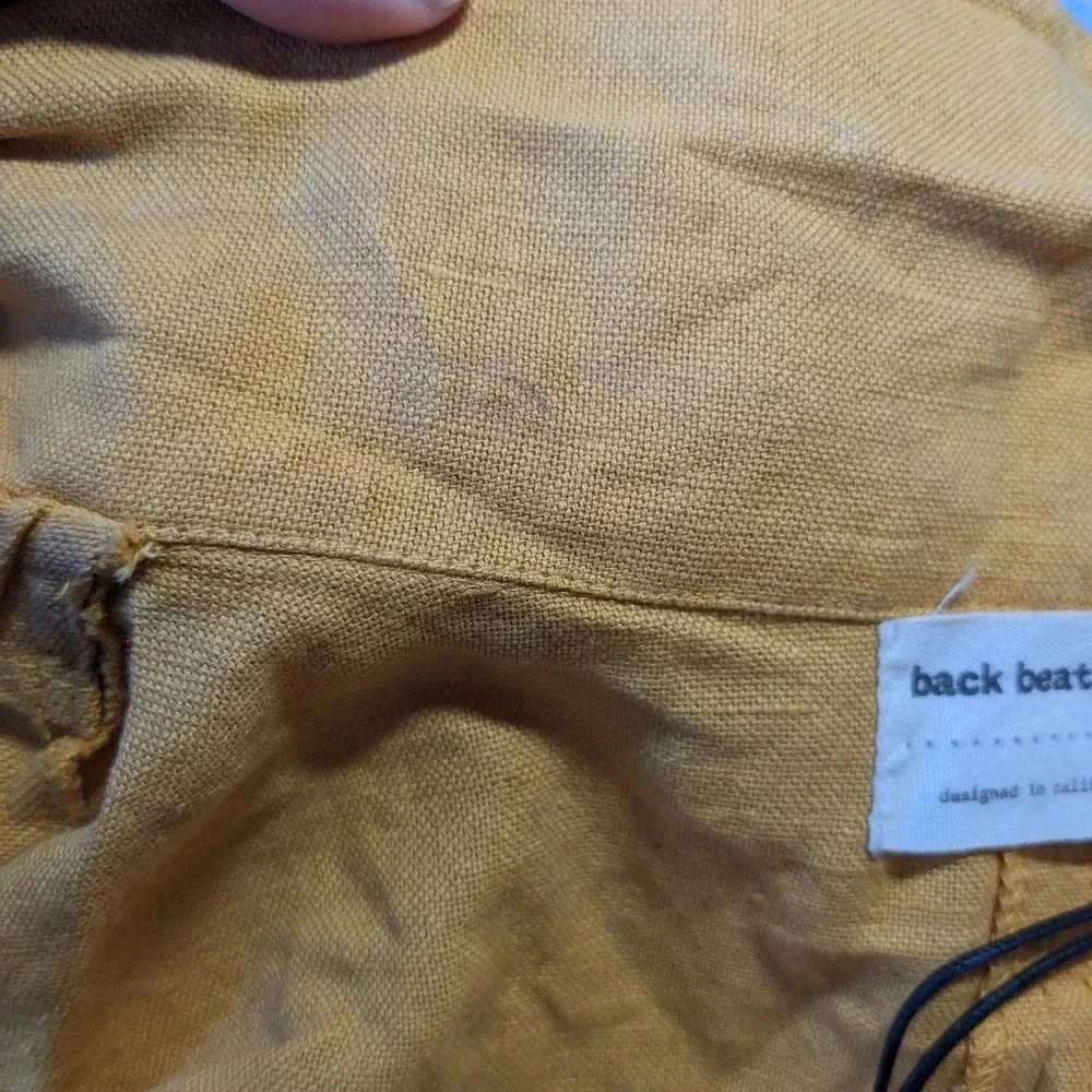 NEW Back Beat Co. Yellow Dylan Robe Jacket Pockets XS Small Hemp Linen